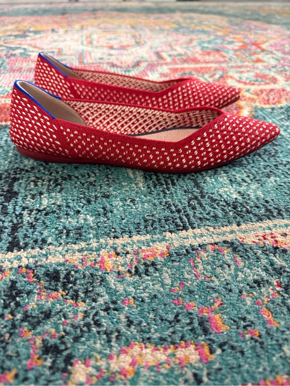 Rothy's The Point ballet flats  Red Apple Honeycomb - Picture 6 of 7